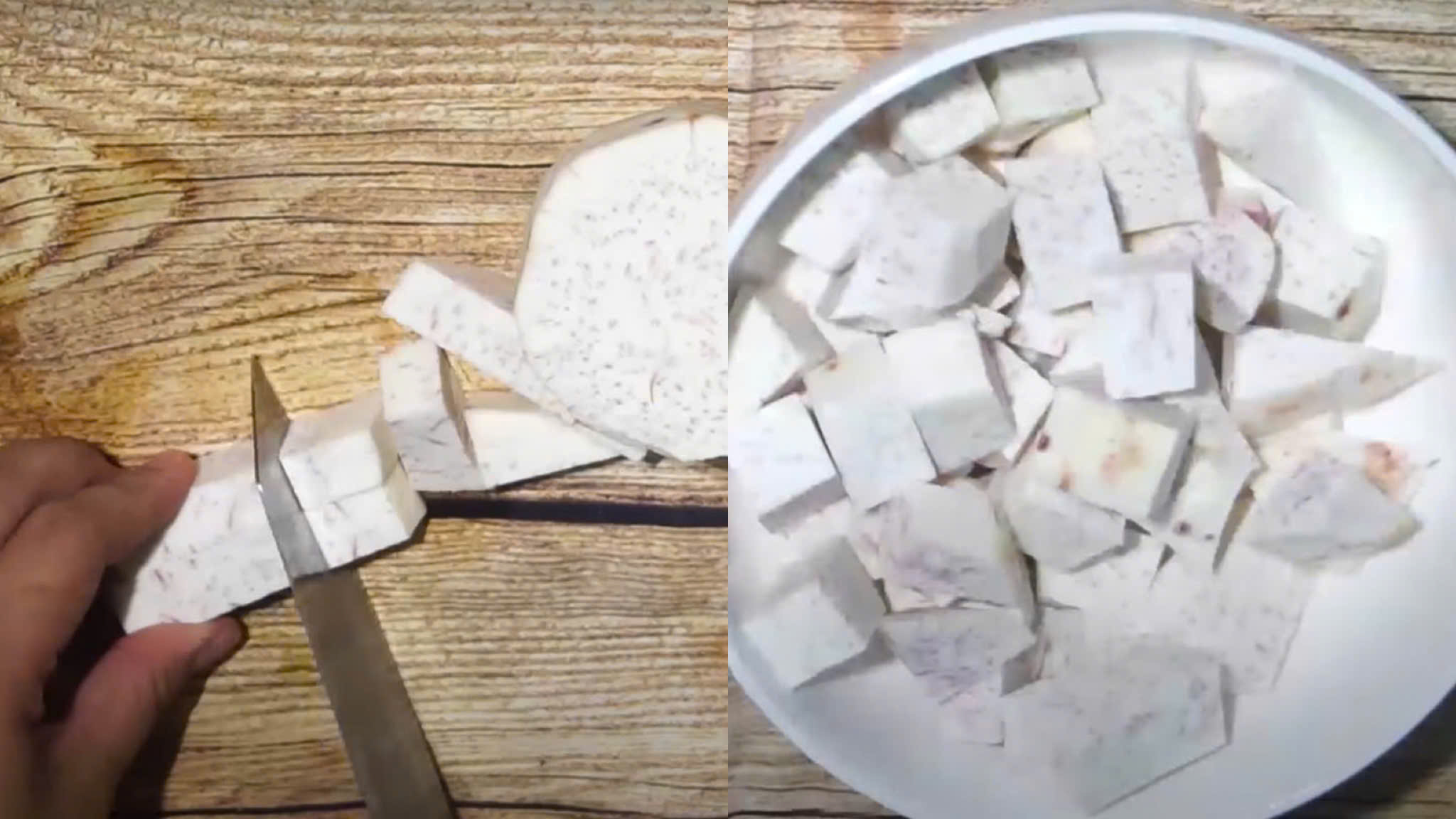 Sơ chế khoai môn