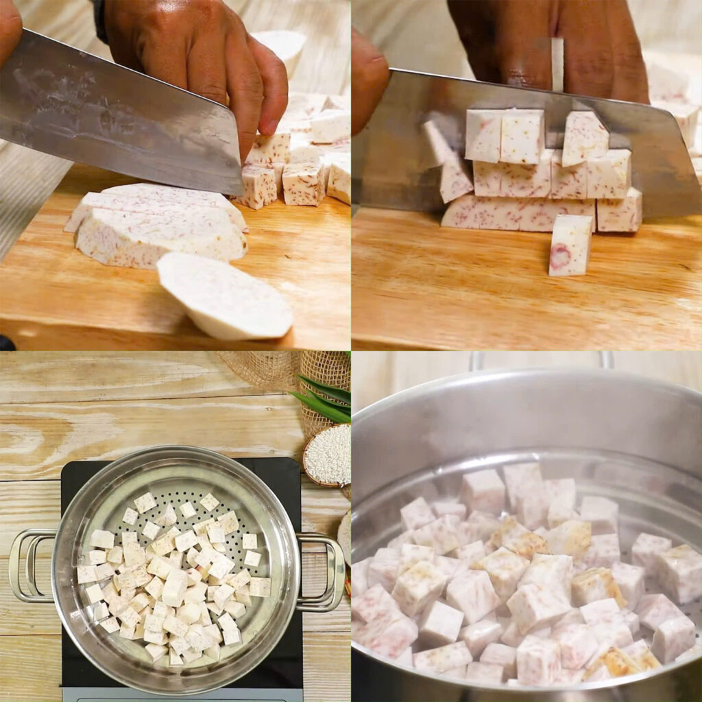 Sơ chế khoai môn