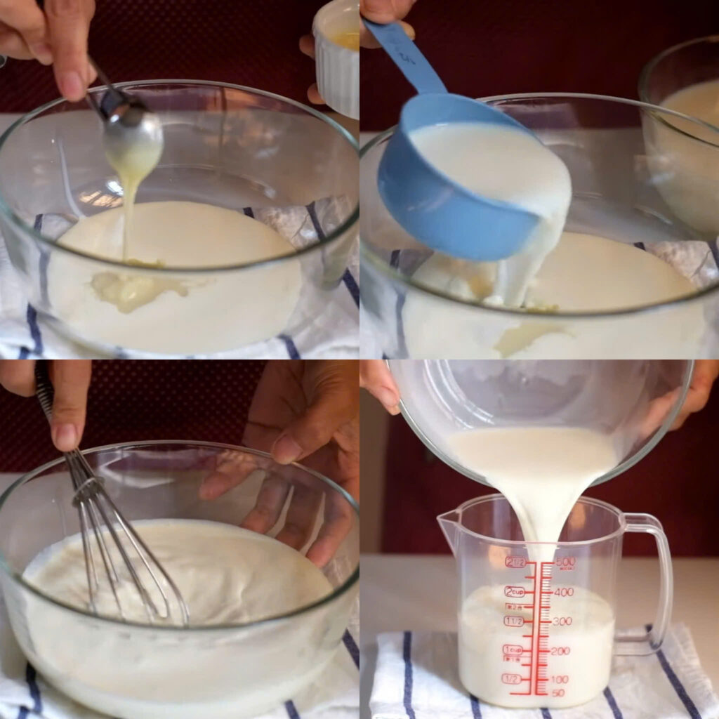 Trộn hỗn hợp kem sữa