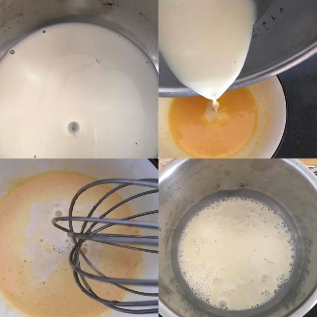 Đun hỗn hợp sữa