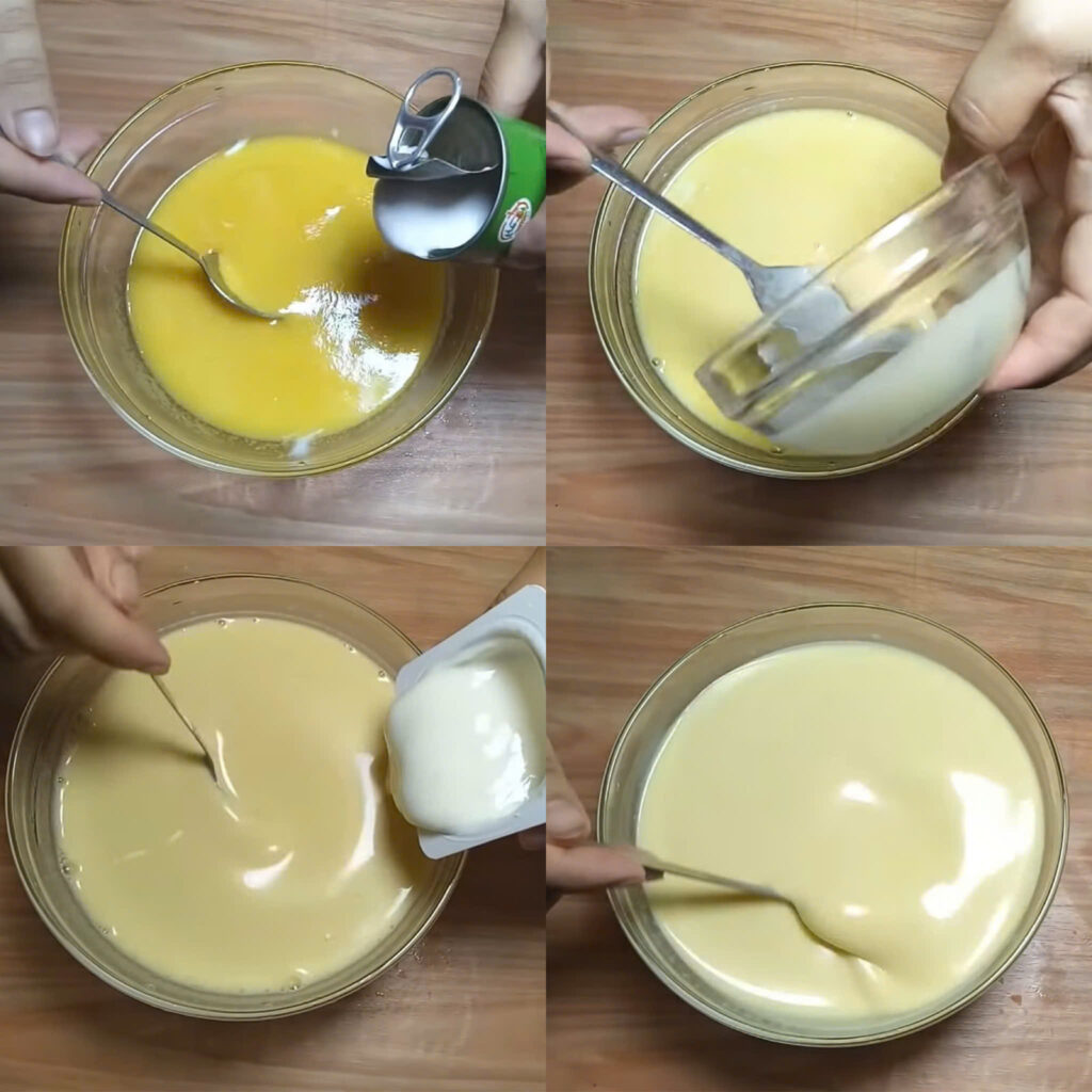 Trộn hỗn hợp dứa sữa chua dừa Trộn hỗn hợp dứa sữa chua dừa