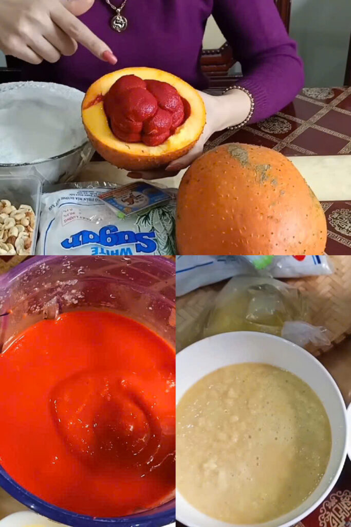 Sơ chế và xay gấc Sơ chế và xay gấc