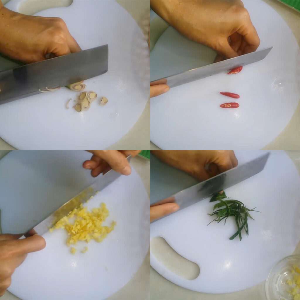 Sơ chế các nguyên liệu còn lại