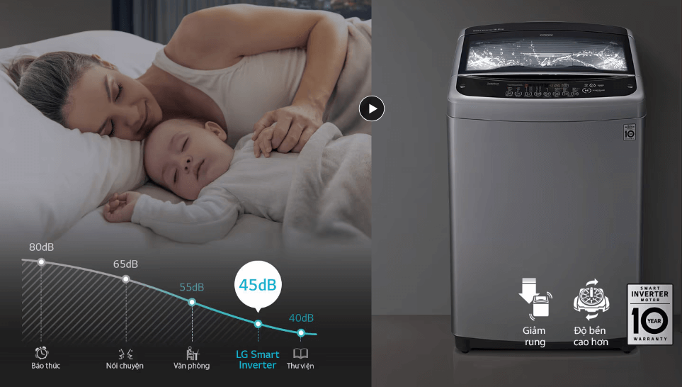 Máy giặt LG Inverter 10.5kg T2350VSAB