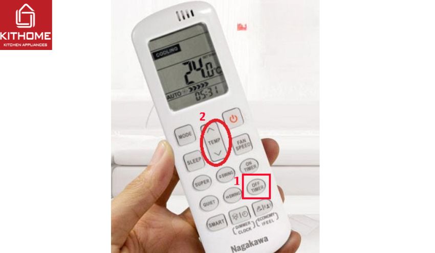 Cách hẹn giờ, tắt hẹn giờ điều hòa, máy lạnh Nagakawa