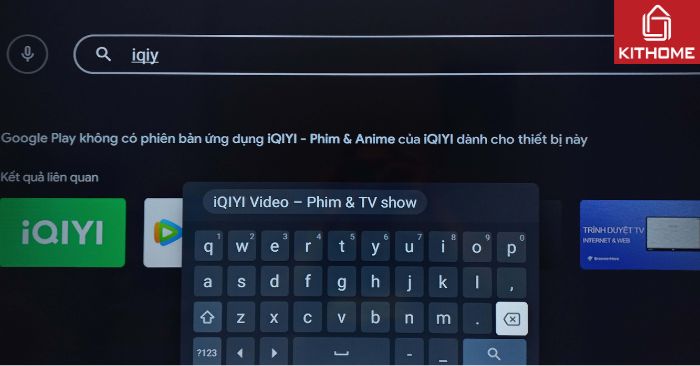 Bước 3: Trong thanh tìm kiếm của cửa hàng ứng dụng, bạn nhập "iQIYI" rồi ấn OK.