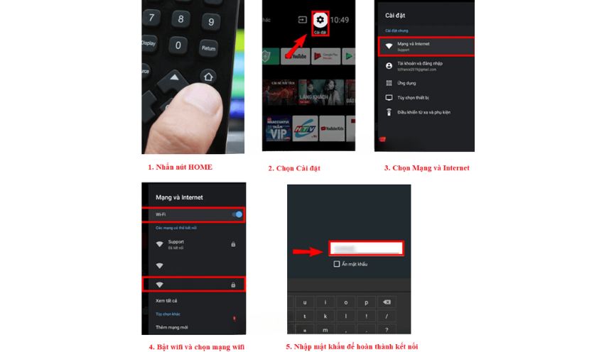Cách kết nối wifi cho tivi TCL để kích hoạt bảo hành điện tử