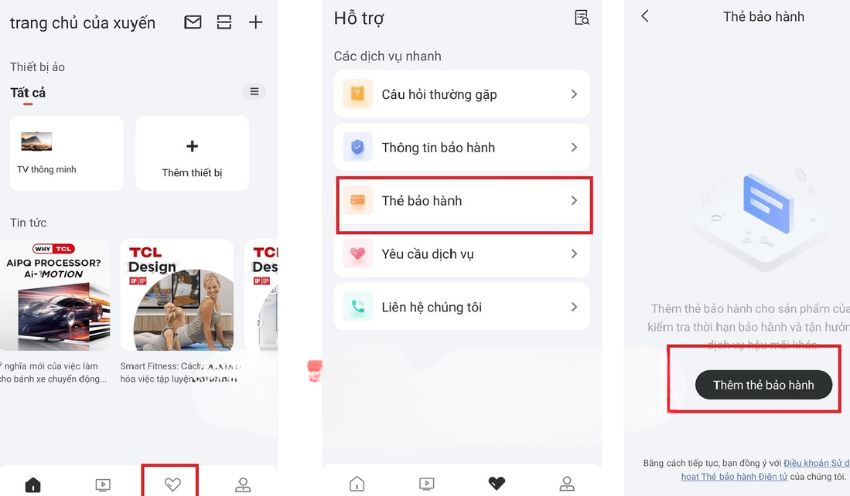 Cách kích hoạt thẻ bảo hành điện tử trên ứng dụng TCL HOME