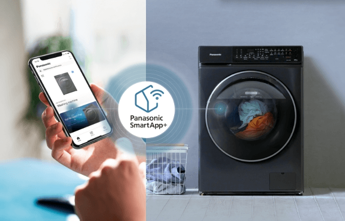 Máy giặt Panasonic NA-V105FR1BV có thể điều khiển từ xa bằng điện thoại Máy giặt Panasonic NA-V105FR1BV có thể điều khiển từ xa bằng điện thoại