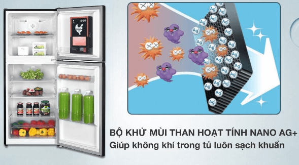Tủ lạnh Sharp 181 lít SJ-X198V-DG được tích hợp bộ lọc khử mùi than hoạt tính phân tử bạc Ag+