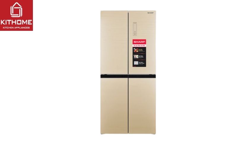 Tủ lạnh màu vàng champagne 4 cửa Sharp SJ-FX420VG-CH 362 lít