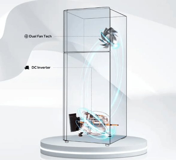 Tủ lạnh Aqua Inverter 358 lít AQR-T410FA(WGB) thuộc dòng tủ lạnh Inverter được trang bị động cơ Twin Inverter