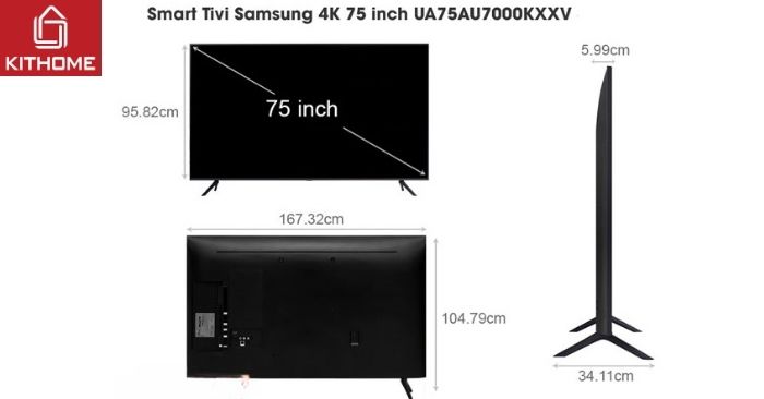 Smart tivi Samsung 4K 75 inch UA75AU7000KXXV Smart tivi Samsung 4K 75 inch UA75AU7000KXXV
