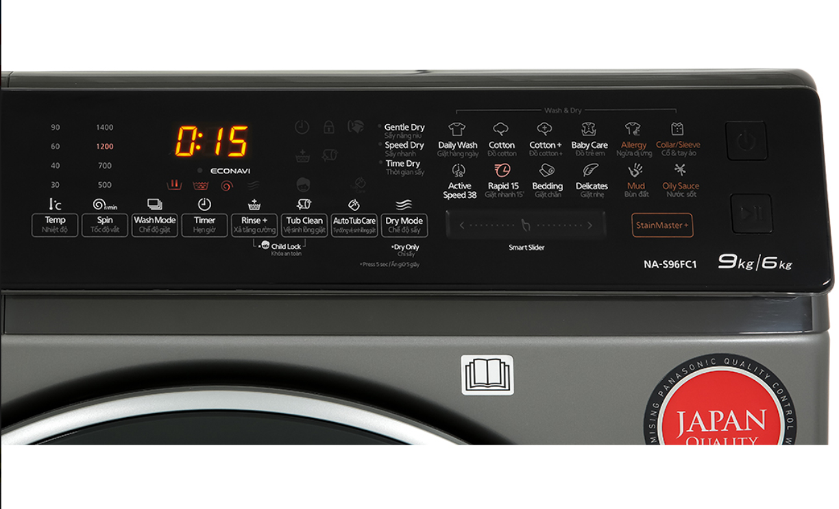 Máy giặt sấy Panasonic Inverter NA-S96FC1LVT (giặt 9kg, sấy 6kg) - Ảnh 5