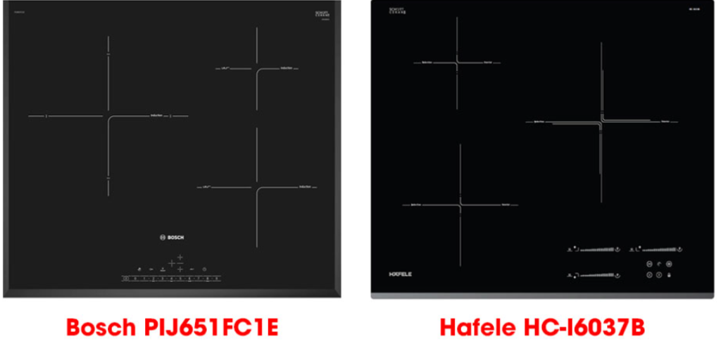So sánh bếp từ 3 vùng nấu Bosch PID651DC5E và Hafele HC-I6030B So sánh bếp từ 3 vùng nấu Bosch PID651DC5E và Hafele HC-I6030B