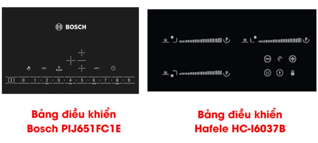 So sánh bếp từ 3 vùng nấu Bosch PID651DC5E và Hafele HC-I6030B So sánh bếp từ 3 vùng nấu Bosch PID651DC5E và Hafele HC-I6030B