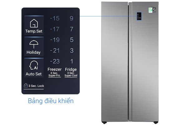 Tủ lạnh side by side Aqua 480 lít AQR-S480XA (SG)