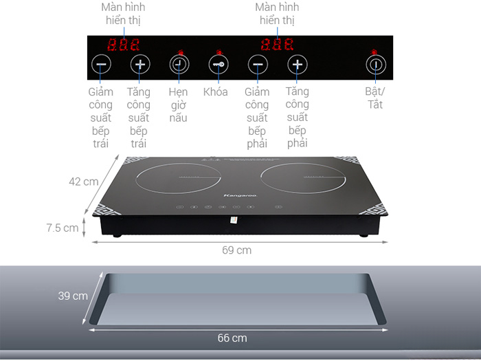 Các nút chức năng của bếp