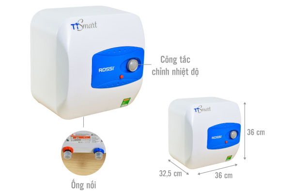 Bình nóng lạnh Rossi RST 15SQ Ti smart-15 lít