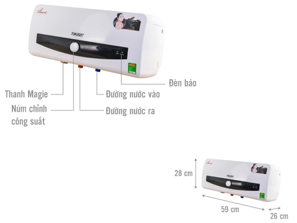 Bình nóng lạnh Rossi Amore RAM-20SL 20 lít