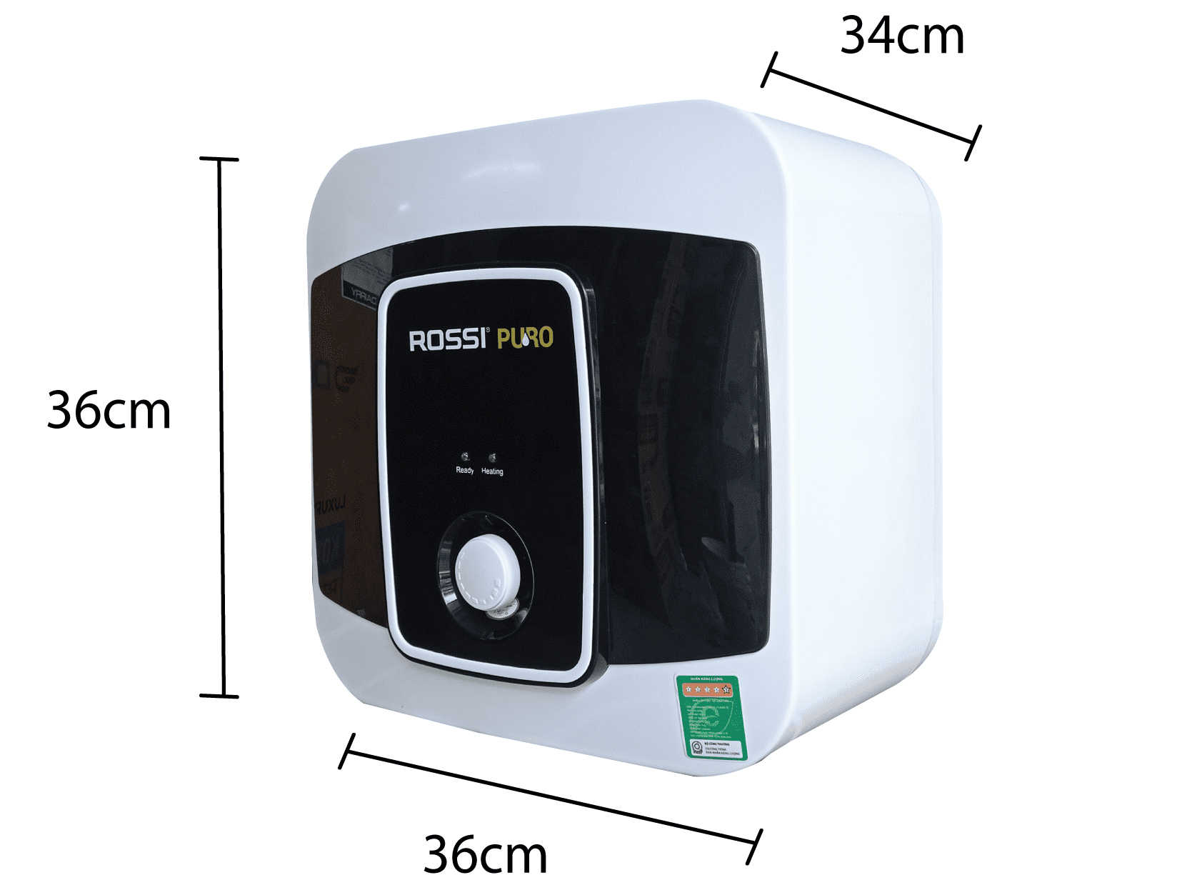 Bình nóng lạnh vuông Rossi Puro Pro 20SQ 20 lít