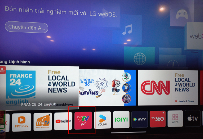 Cách đăng nhập ứng dụng VTV Go trên tivi LG Cách đăng nhập ứng dụng VTV Go trên tivi LG