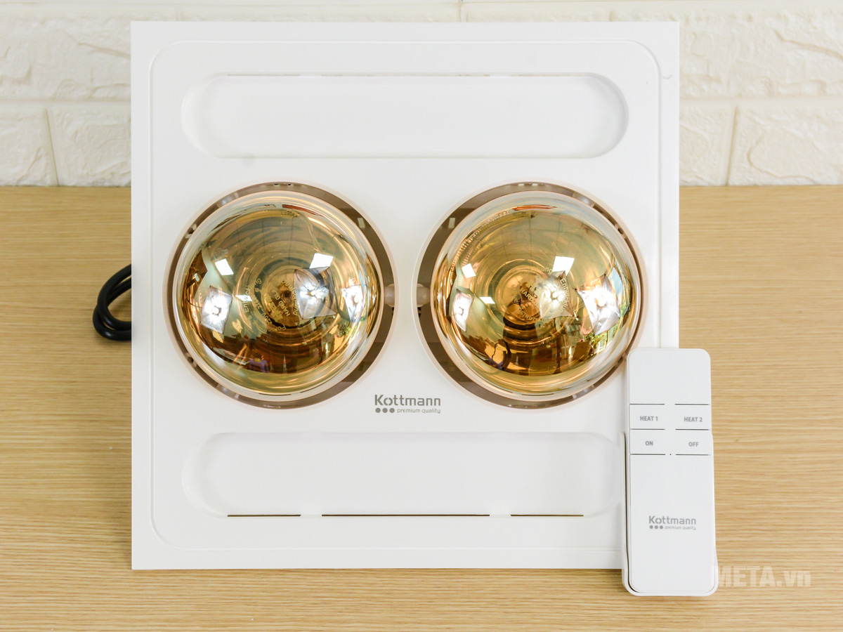 Đèn sưởi 2 bóng Kottmann âm trần K9R (có điều khiển từ xa)