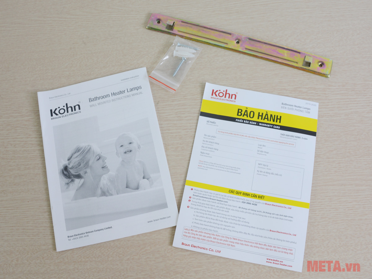 Đèn sưởi nhà tắm 2 bóng Braun Kohn KN02G 550W