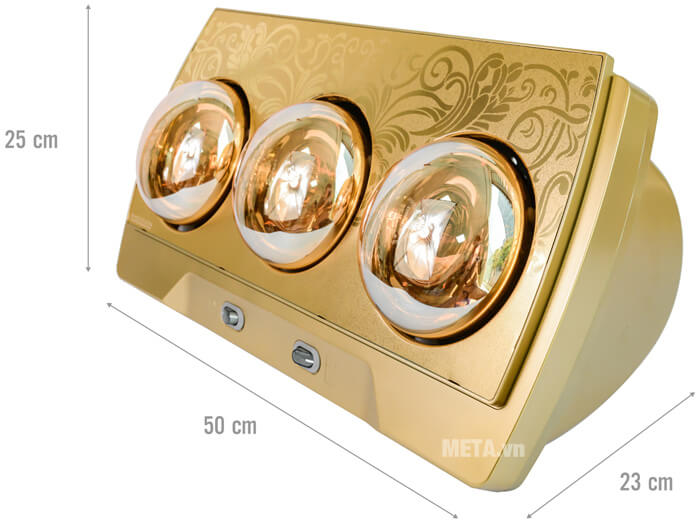 Kích thước đèn sưởi nhà tắm Heizen HE-3B