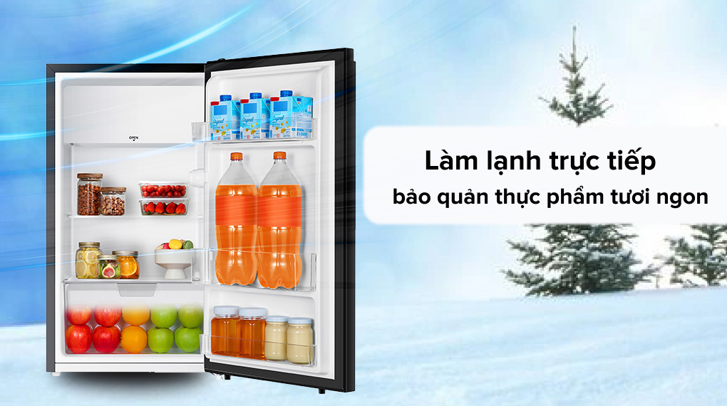 Tủ lạnh Electrolux 94 Lít EUM0930BD-VN được trang bị hệ thống làm lạnh trực tiếp, giúp làm lạnh nhanh