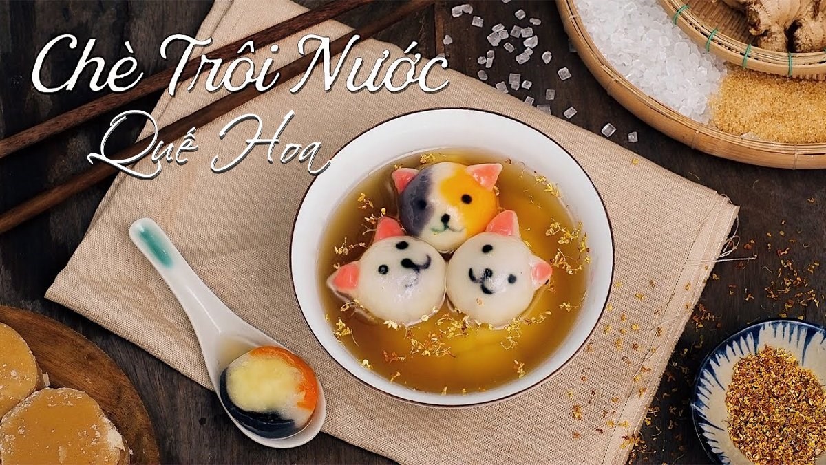 Cách nấu chè trôi nước quế hoa hình con mèo ngộ nghĩnh, siêu đáng yêu Cách nấu chè trôi nước quế hoa hình con mèo ngộ nghĩnh, siêu đáng yêu