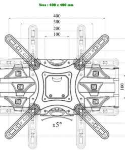 Giá treo tivi góc xoay đa năng X2T468 (43 - 65 inch)