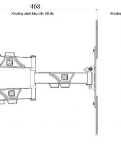 Giá treo tivi góc xoay đa năng X2T468 (43 - 65 inch)