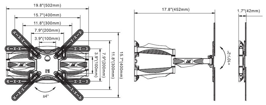 Giá treo tivi xoay North Bayou NB757-L400