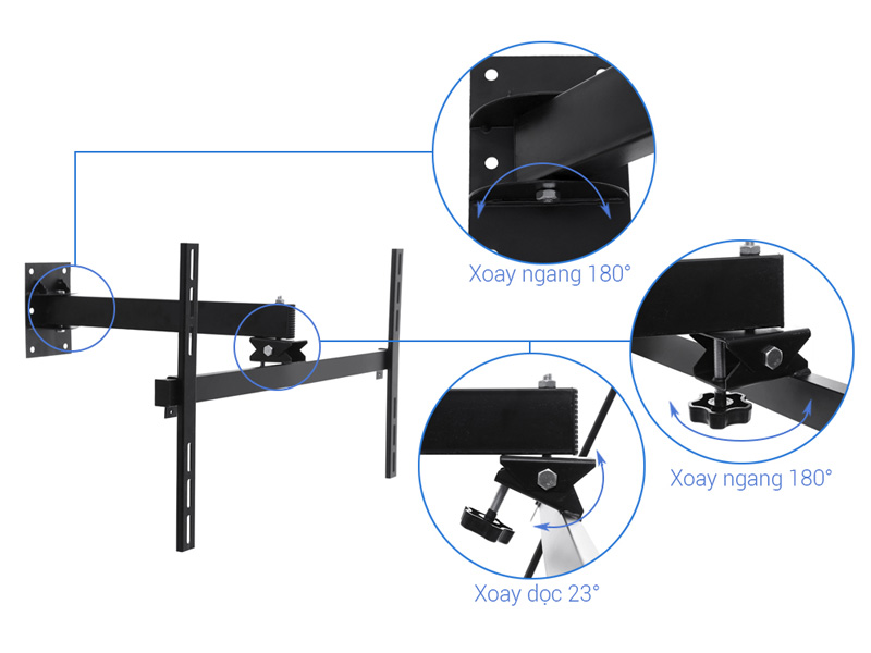 Khung treo tivi xoay X7.4 37 inch-63 inch