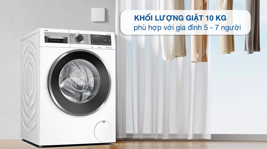 Máy giặt quần áo Bosch WGG254A0SG có khối lượng giặt tối đa 10kg