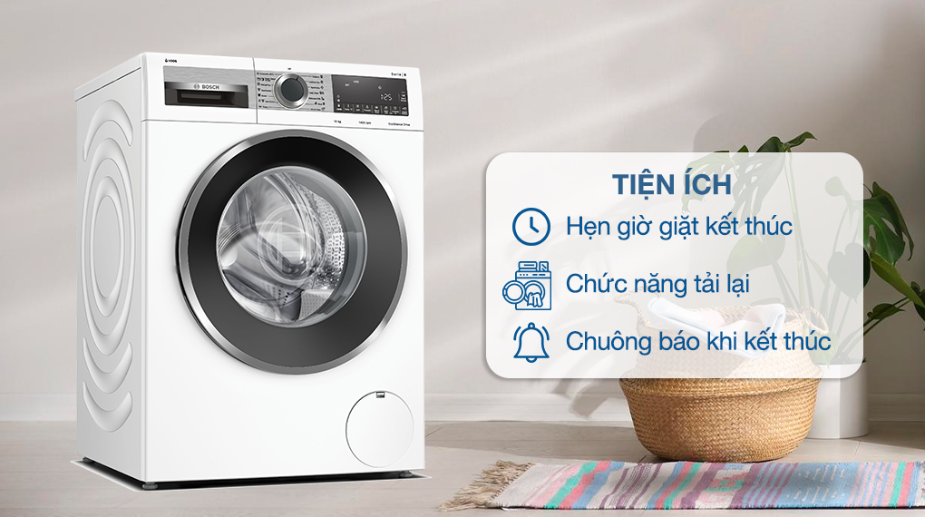 Máy giặt quần áo Bosch WGG254A0SG được tích hợp nhiều tính năng thông minh