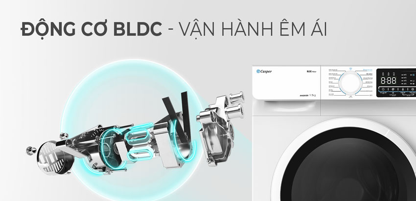 Máy giặt cửa ngang Casper Inverter WF-95I140BWC 9.5Kg