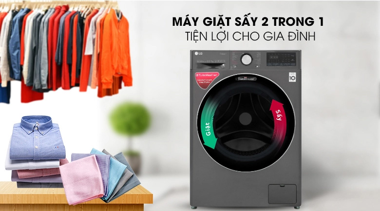 Máy giặt sấy LG Inverter FV1410D4P