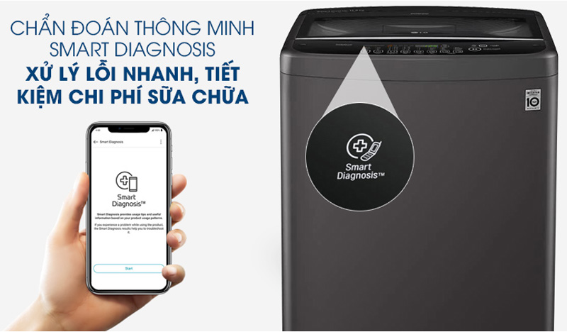 Tính năng chẩn đoán thông minh Smart Diagnosis trên máy giặt LG T2351VSAB Máy giặt lồng đứng LG Inverter 11.5 kg T2351VSAB