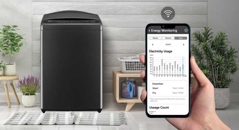Người dùng có thể kết nối và điều khiển máy giặt LG AI DD Inverter TV2515DV5J qua điện thoại dễ dàng Người dùng có thể kết nối và điều khiển máy giặt LG AI DD Inverter TV2515DV5J qua điện thoại dễ dàng