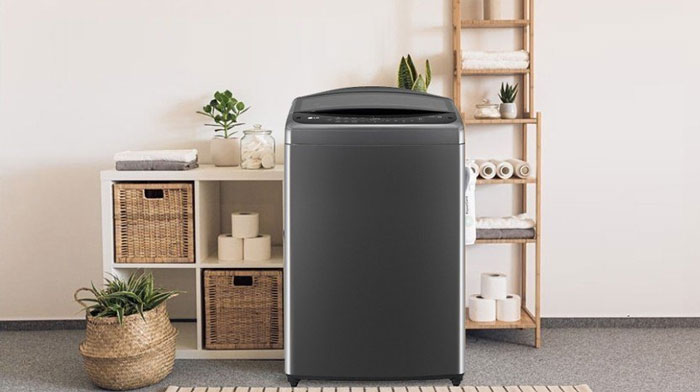 Máy giặt LG TV2518DV3B sở hữu kiểu dáng đơn giản nhưng không kém phần hiện đại, tinh tế Máy giặt lồng đứng LG Inverter 18kg TV2518DV3B