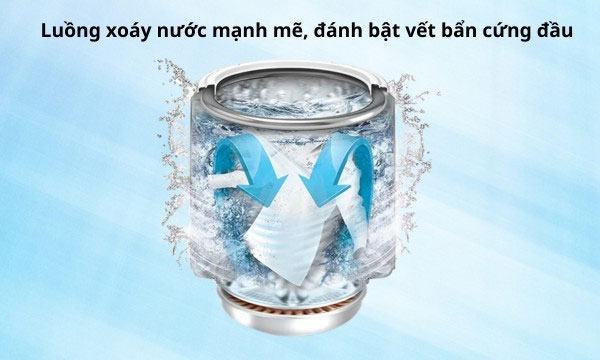 máy giặt cửa trên LG TV2518DV3B sử dụng luồng nước mạnh mẽ Máy giặt lồng đứng LG Inverter 18kg TV2518DV3B