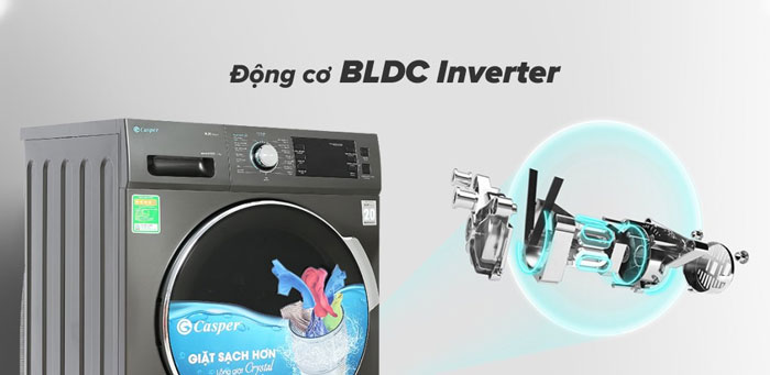 Casper WF-105I150BGB có khả năng vận hành êm, tiết kiệm điện năng hiệu quả