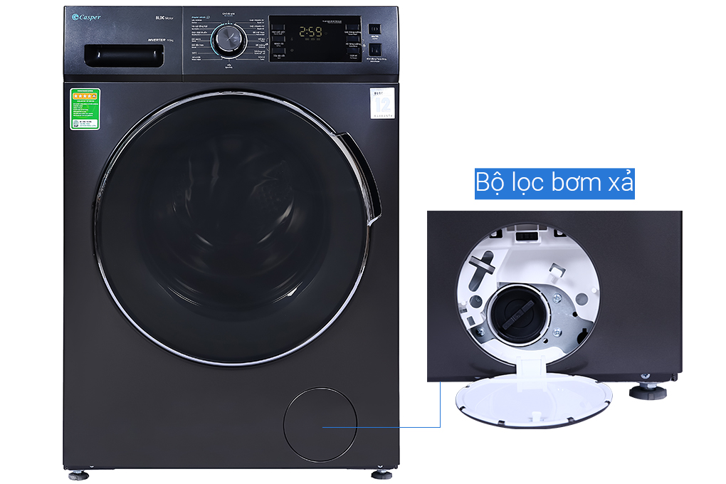 Máy giặt lồng ngang Inverter 9.5kg Casper WF-95I140BGB