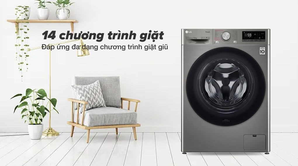 Máy giặt lồng ngang LG Inverter 10kg FV1410S4P