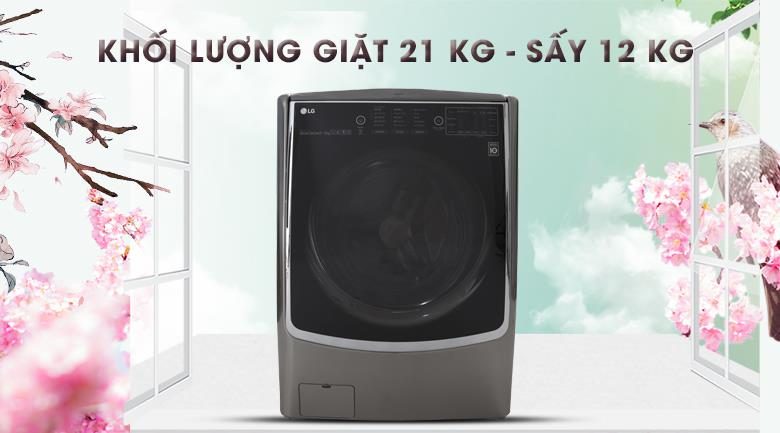 Máy giặt sấy LG Twinwash inverter F2721HTTV 21kg