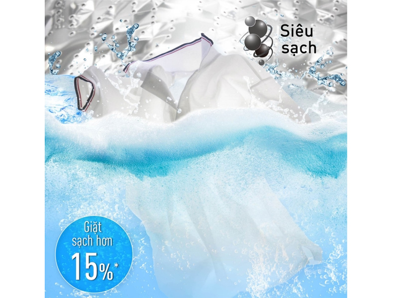 Máy giặt Panasonic NA-F10S10BRV có khả năng giặt sạch lên đến 15% so với các dòng máy giặt thông thường Máy giặt Panasonic NA-F10S10BRV có khả năng giặt sạch lên đến 15% so với các dòng máy giặt thông thường