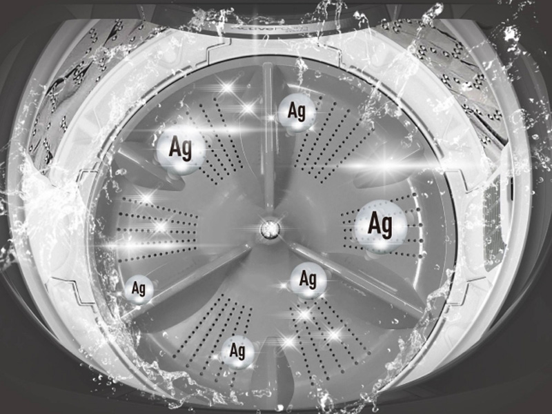 Máy giặt Panasonic NA-F10S10BRV có lồng giặt tinh thể bạc giúp kháng khuẩn, chống mốc Máy giặt Panasonic NA-F10S10BRV có lồng giặt tinh thể bạc giúp kháng khuẩn, chống mốc