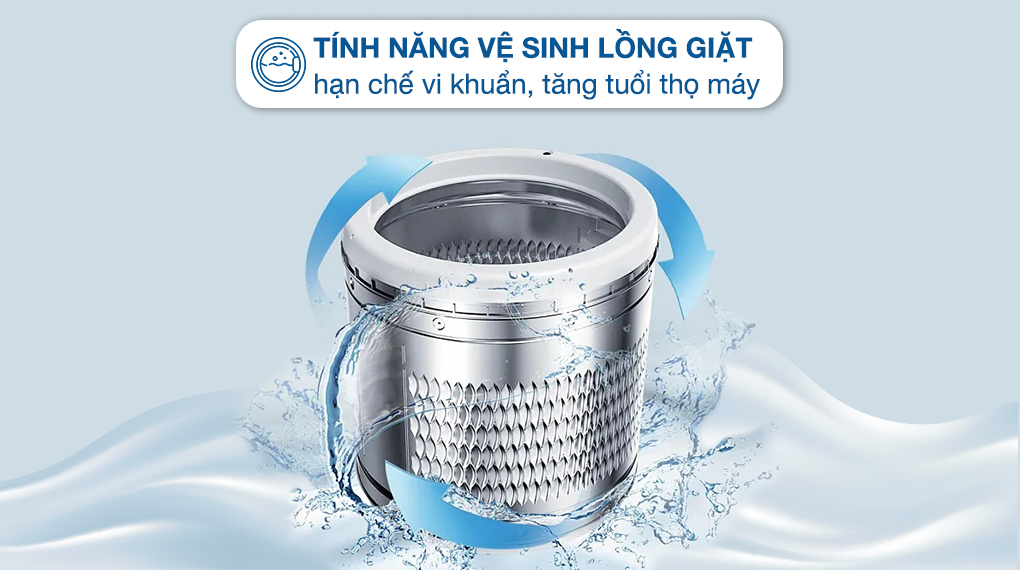 Máy giặt quần áo Panasonic NA-FD10VR1BV có tính năng tự động vệ sinh lồng giặt tiện lợi